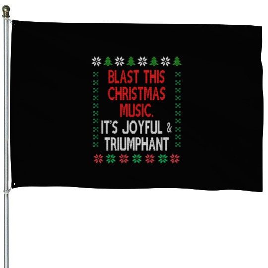 Joyful and triumphant ugly Christmas sweater theme House Flags