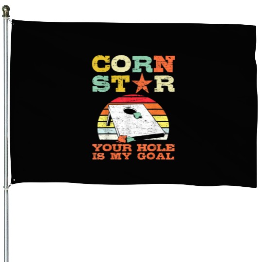 Corn Star Your Hole is My Goal Vintage Cornhole House Flags