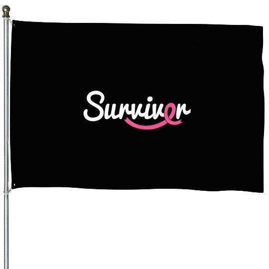 Breast Cancer Survivor K Ribbon Breast Cancer Awar House Flags