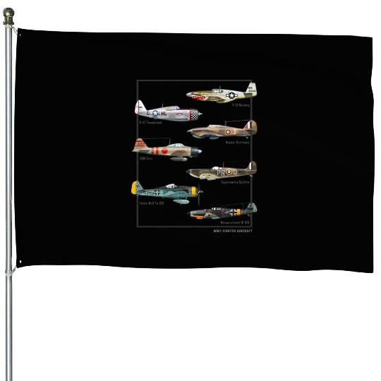 WW2 Fighter Aircraft Warbirds House Flags