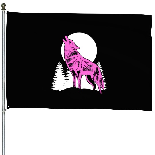 Mountain Wolf Furry Owner Gift House Flags