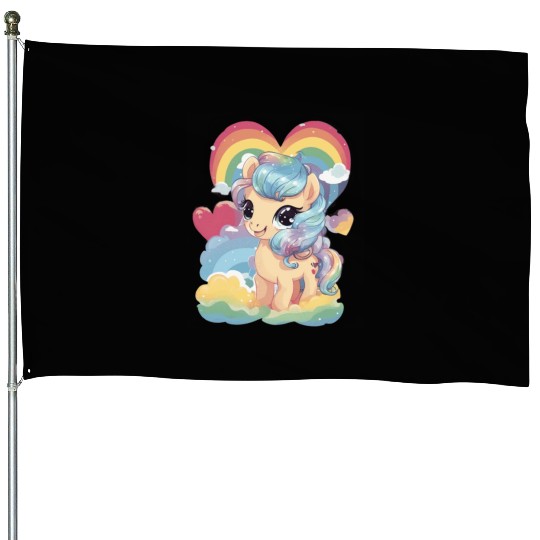 Forever Love Pony House Flags