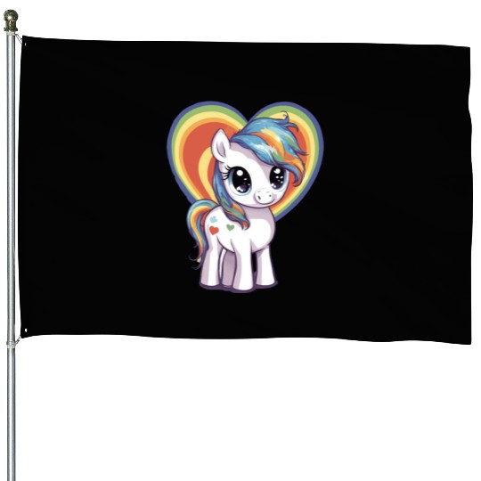 Love Pony House Flags