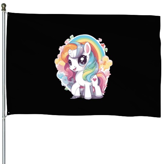 Cute Pony House Flags