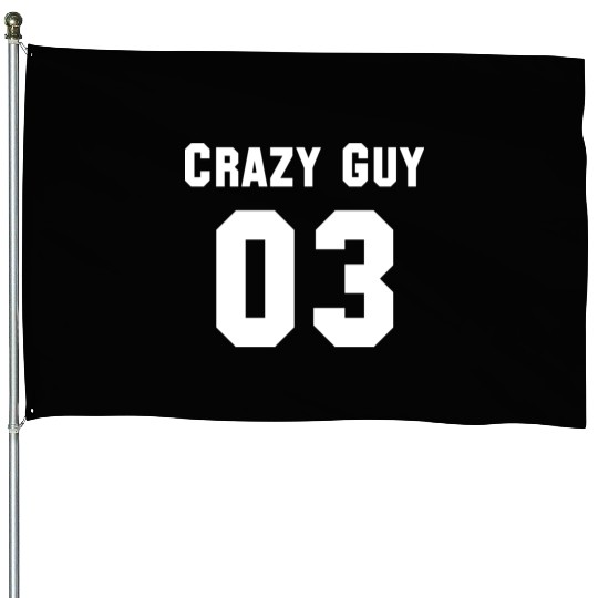 Best Friends for 3 - crazy guy 03 House Flags