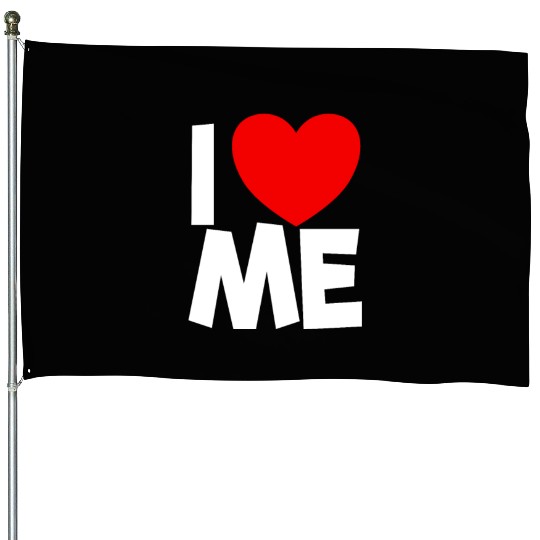 I Love Me Red Heart Self Love Affirmation House Flags