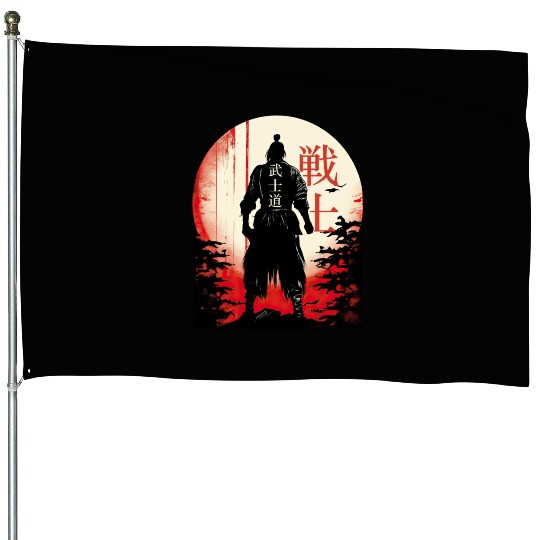 Bushido Code Samurai Japanese Warrior Kanji House Flags