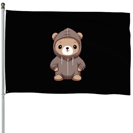 cute cartoon anime otter wearing House Flags