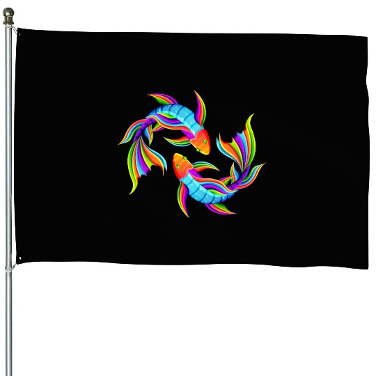 Fish galaxy House Flags