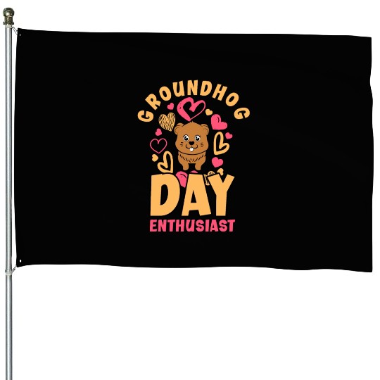 Groundhog Day 2024 Enthusiast February 2nd House Flags