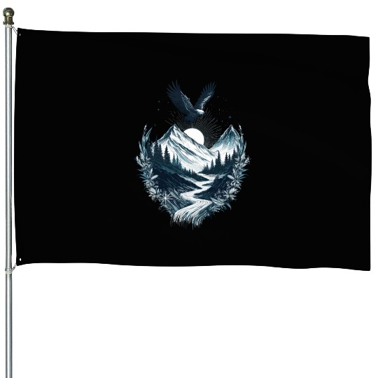 Mountain Silver Eagle House Flags
