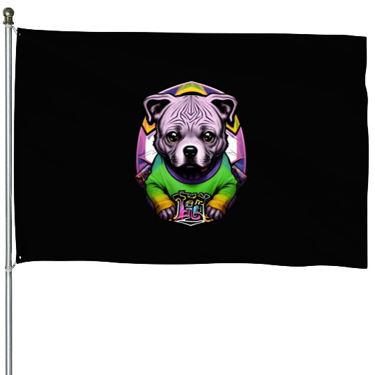 Chihuahua Dog Colorful Japanese House Flags
