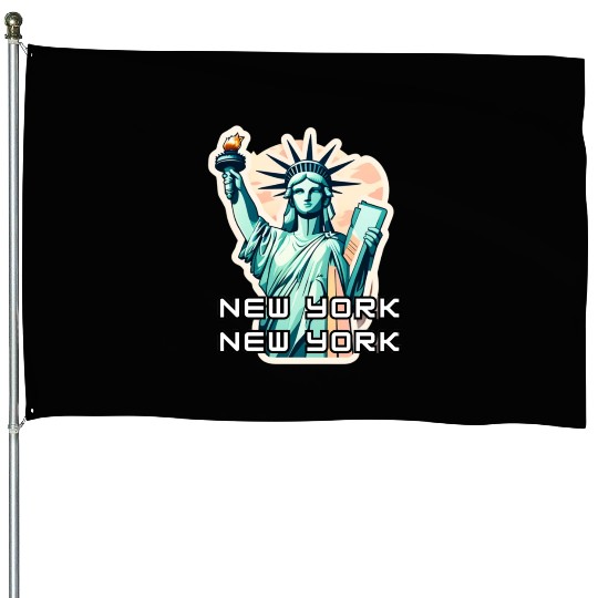 New York - Statue of Liberty House Flags
