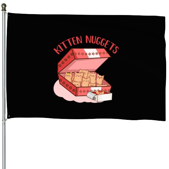Funny Kittens as Chicken Nuggets, Cat Lover House Flags