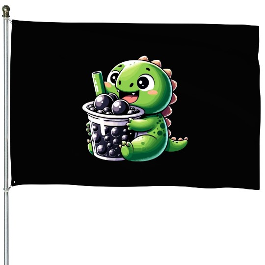 Boba Tea Dragon Kawaii House Flags