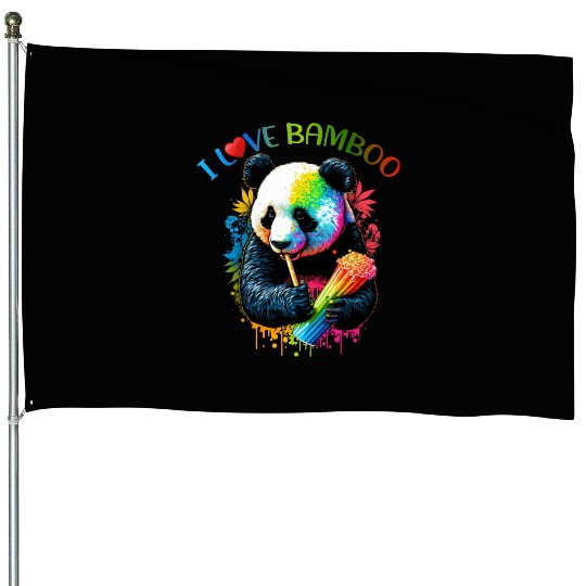 I Love Bamboo House Flags