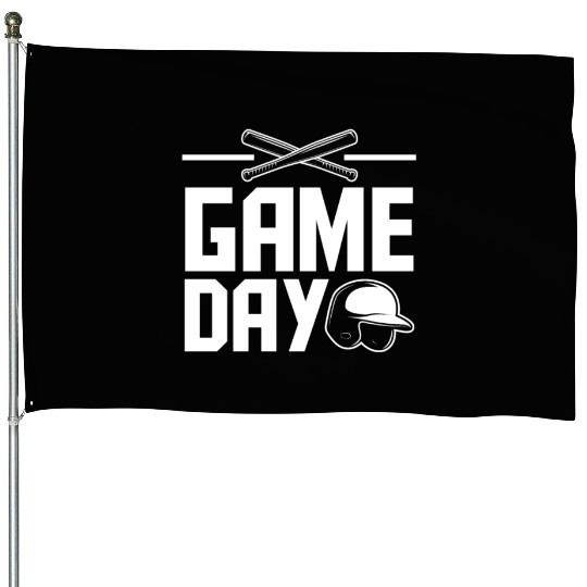 Game Day Funny Baseball Gift House Flags