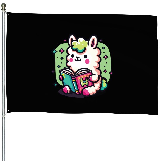 Little Cute Llama House Flags