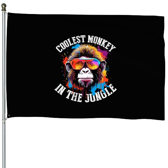 Coolest Monkey In The Jungle House Flags
