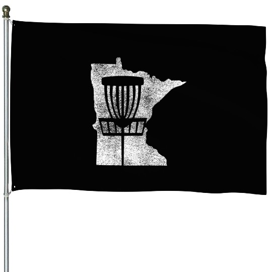 Minnesota Disc Golf State With Baet Distressed House Flags