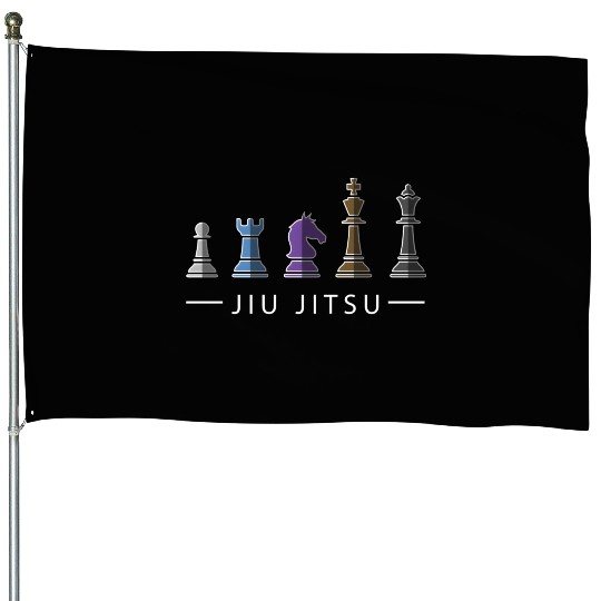 Bjj Brazilian Jiu Jitsu Chess Belt Fighter Mma House Flags