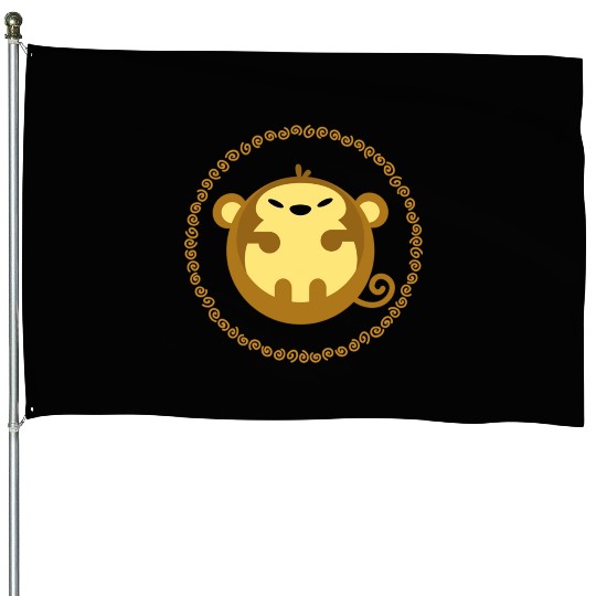 Ape Gorilla Monkey Primate Macaque Chimpanzee House Flags