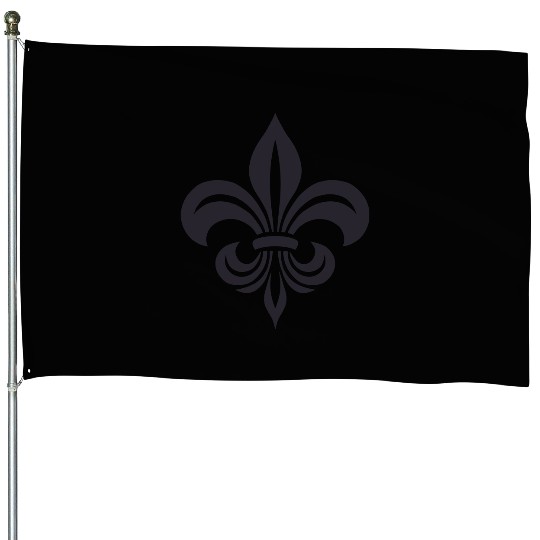 Simple French lily Design House Flags