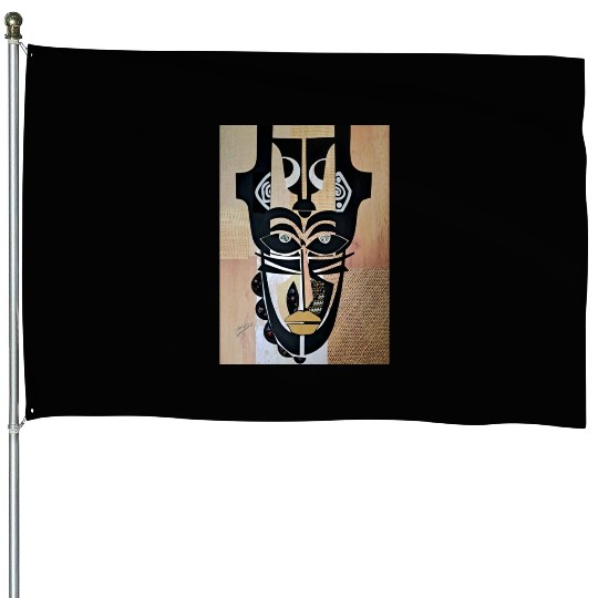 African Mask, Ethnic artwork, Tribal artistry House Flags