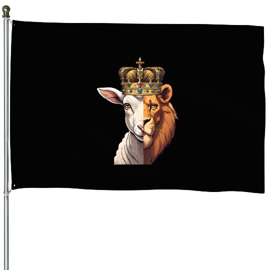 Lion, Lamb, King House Flags