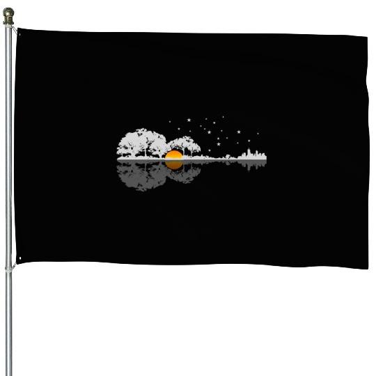 Guitar Player Gift Vintage Guitarist House Flags