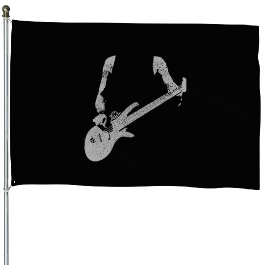 Guitar Player Gift Vintage Guitarist House Flags