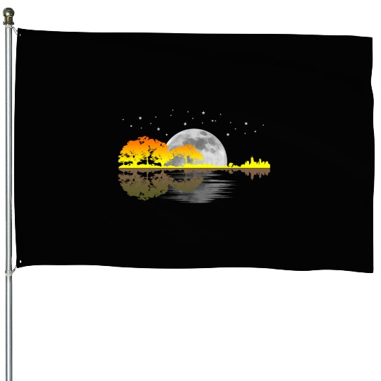 Guitar Player Gift Vintage Guitarist House Flags