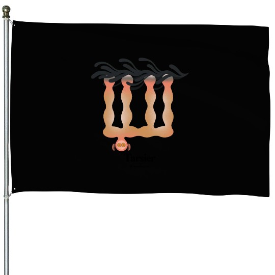 Bold monkey print "Tarsier" House Flags