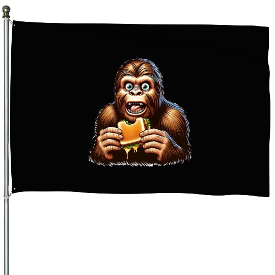 Bigfoot Discovers Grilled Cheese Sandwich House Flags