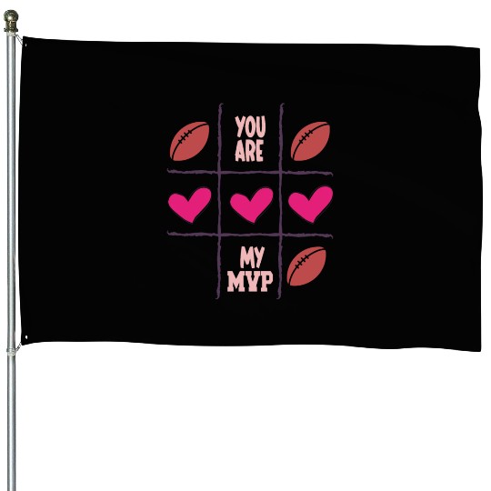 Tic Tac Toe Valentine American football House Flags