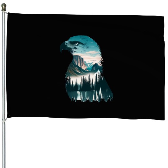 Nature in Eagle Pattern House Flags