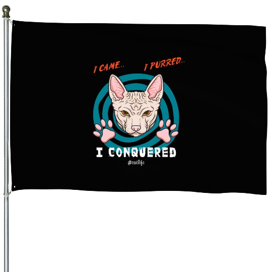 Cute kawaii cat House Flags