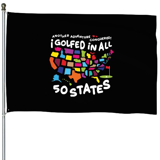 I Golfed in all 50 States USA Map Golf Bucket List House Flags