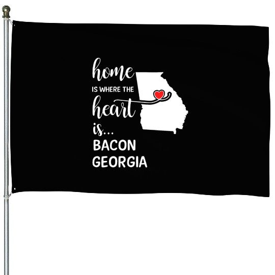 Bacon County Georgia Is Where My Heart Is Cool House Flags