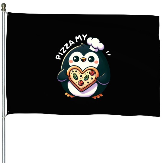 Pizza My Heart - Cheesy Love House Flags