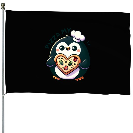 Pizza My Heart - Cheesy Love House Flags