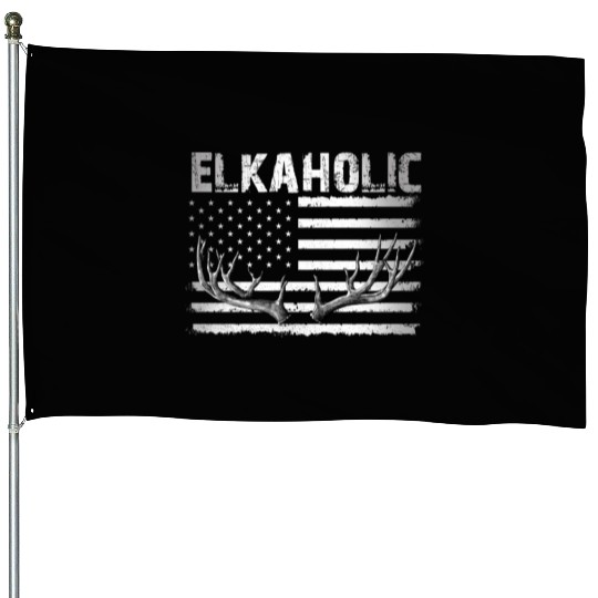 Elk Hunting Elkaholic Hunters House Flags