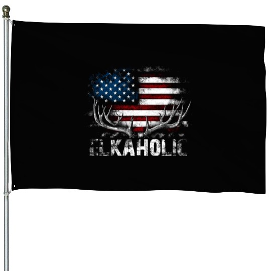 Elk Hunting Elkaholic Hunters House Flags
