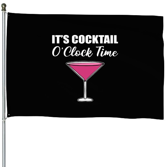 Cocktail O'clock Time Mexican Drinker Gift House Flags