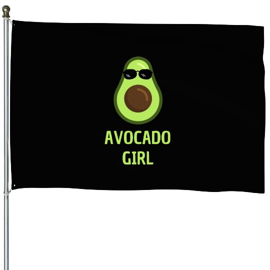 Avocado Girl House Flags