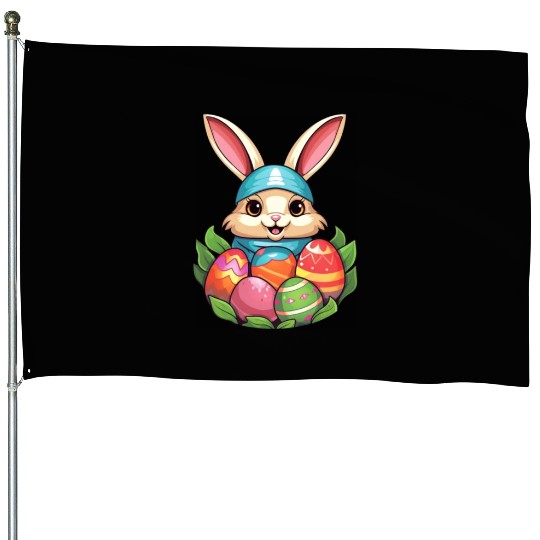 Easter Bunny Rabbit Easter Day Egg Hunting House Flags