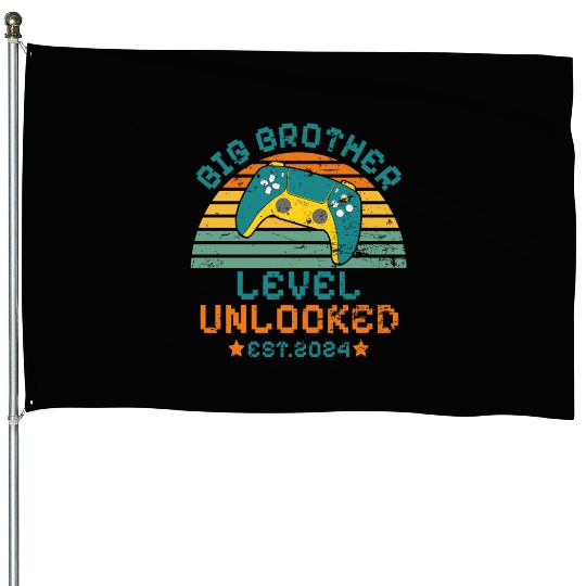 Level Unlocked Vintage Retro Gamer Big Brother House Flags