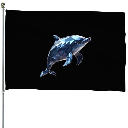 Geometric Style Dolphin House Flags
