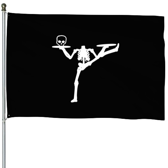 Dancing Skeleton Street Dancer Gift House Flags