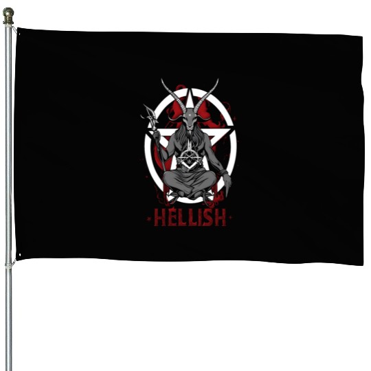 Hellish Satan Baphomet House Flags